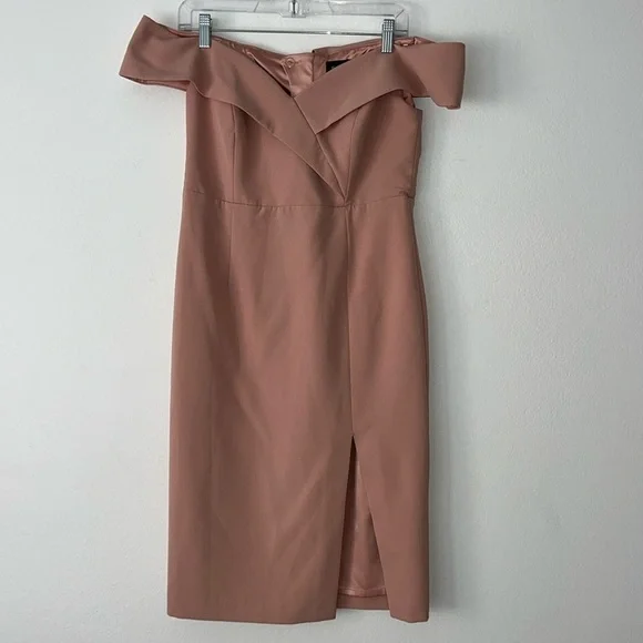 Bardot Bella Off The Shoulder Midi Length Dress Size Medium - Picture 2 of 9